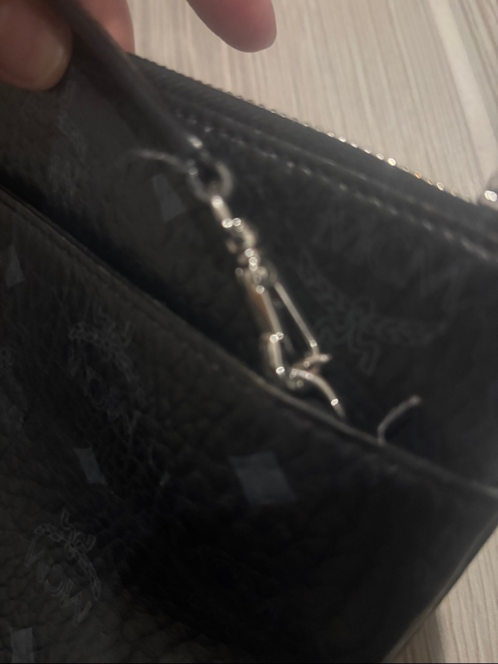 MCM Black Textured Leather Crossbody Pouch - Picture 2 of 7